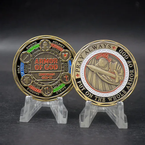 Miniatura 4 de Moneda de desafío de armadura de Dios, moneda de armadura completa de Dios