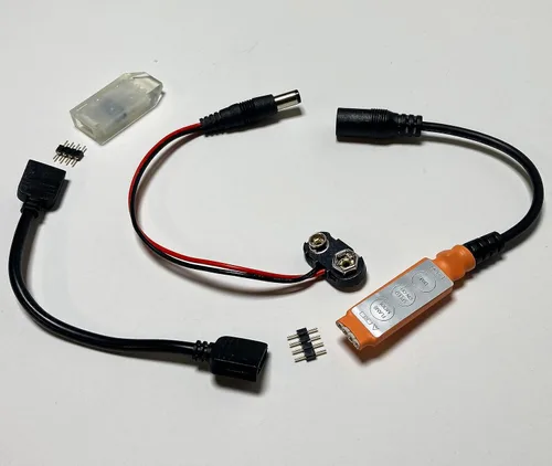 Miniatura 2 de Kit de prisma de 4 facetas con luces de llama, luces LED ámbar naranja y rojo, funciona con pilas, paquete de 2 para efectos especiales, iluminación