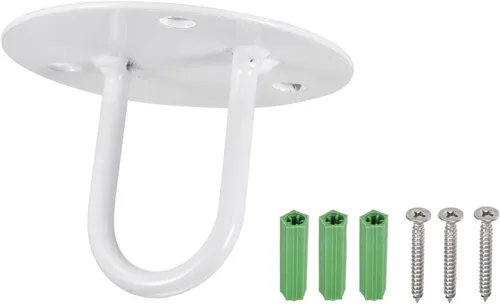 YOKIVE 2 ganchos para colgar en el techo, gancho en forma de U montado en la pared con plantas colgantes de placa redonda, ideal para oficina,