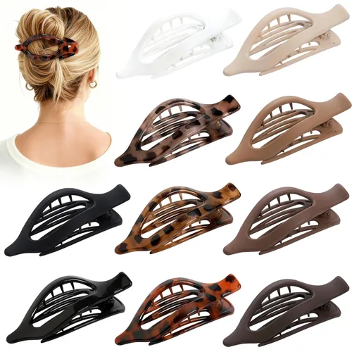 Miniatura 10 de Sisiaipu 10 pinzas planas para el cabello para mujer, pinzas de concordia francesa para cabello grueso y fino, pasadores con pico de pato
