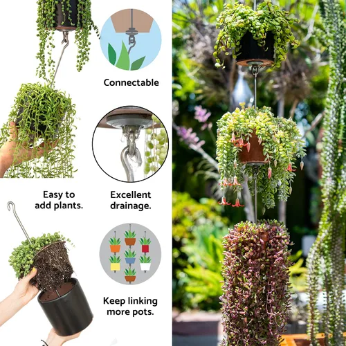 Miniatura 4 de Paquete de dos kits para colgar macetas + accesorios, interior/exterior, construir jardines verticales, colgar macetas individuales