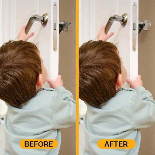 Miniatura 7 de Ducki Topes de puerta para pared de 2 pulgadas (paquete de 6 transparentes), autoadhesivos y discretos, protector de pared para pomo de puerta