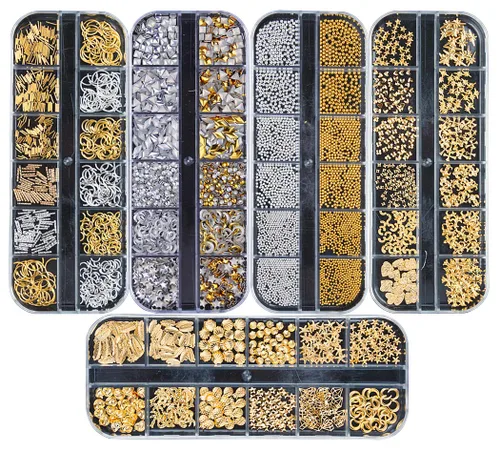 Miniatura 7 de 3000 piezas (5 cajas) Nail Art Rhinestone Set Adornos de Uñas Estilo 3