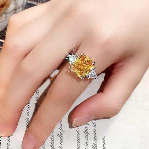 Miniatura 2 de Psiroy Anillo de plata de ley 925 para mujer con relleno de turmalina de 3 ct