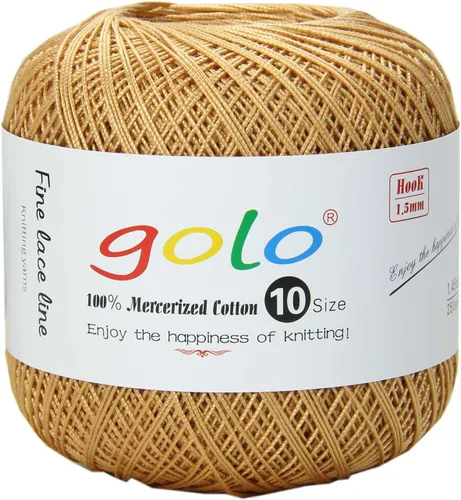 Miniatura 55 de Golo - Bolas de hilo para crochet de algodón tamaño 10, color algodón para crochet D-Fresa D078-fresa