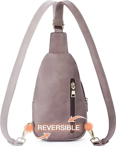 Miniatura 180 de Telena Riñonera pequeña para mujer, de cuero, cangureras, bolsa de pecho para mujer