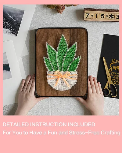 Miniatura 5 de BAZIMA ALICE Kit de arte de cuerda para principiantes, kit de manualidades de cactus en maceta, regalo único, kit de manualidades para vacaciones