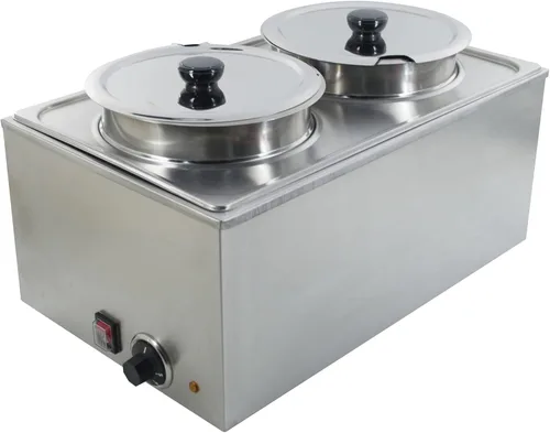 Miniatura 6 de CMI - Calentador de alimentos comercial, calentador eléctrico de sopa, tamaño de 20 x 12 pulgadas, Bain Marie de acero inoxidable, calentador