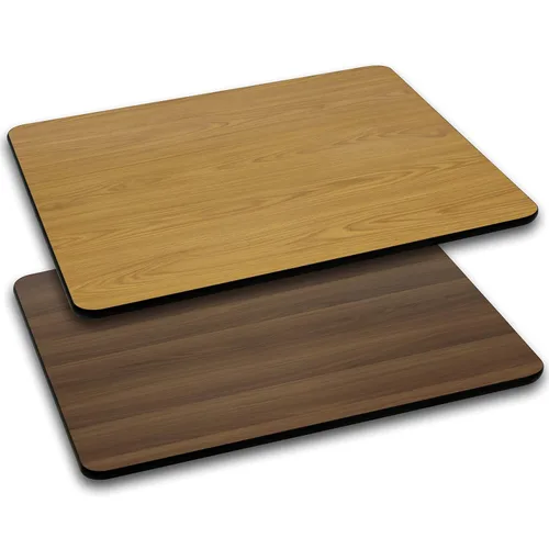 Miniatura 3 de EMMA + OLIVER Mesa rectangular laminada reversible negro/caoba de 30 x 48 pulgadas