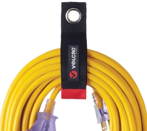Miniatura 5 de Velcro de varios tamaños, pequeño, mediano, grande, fácil de colgar, correa de cable de extensión de gancho y bucle, paquete con ojales