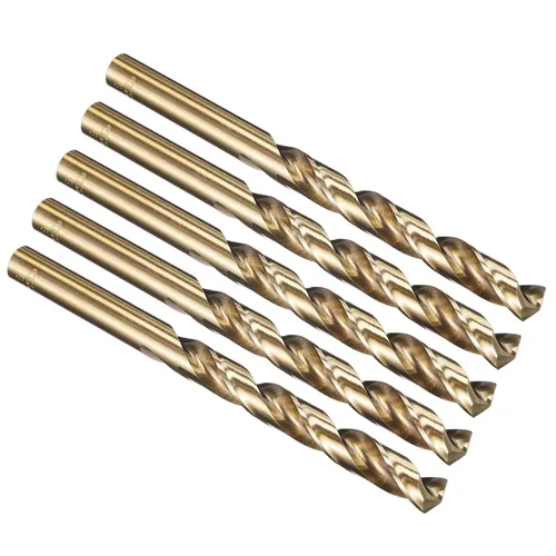 Miniatura 233 de PATIKIL Broca Jobber de 0.039 in, vástago recto M35 cobalto 5% acero de alta velocidad 135° acabado dorado para metal duro de acero inoxidable - 2