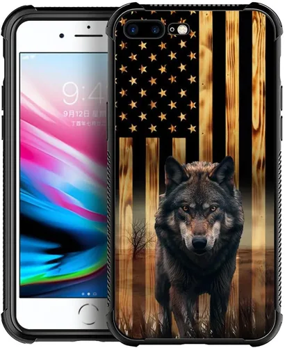 Miniatura 146 de DAIZAG Compatible con iPhone 13 Pro Max, Funda de TPU Protectora Anti-Arañazos Todo En Uno, Fundas para Hombre Mujer - Motivo de Madera Americana