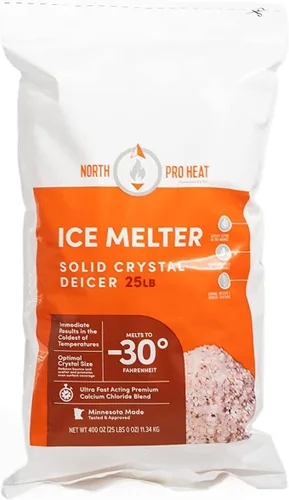 Miniatura 2 de Pro Heat Plus - Mezcla negativa de cloruro de calcio de 30 grados, bolsa resellable de 25 libras + esparcidor de manchas, descongelante de acción