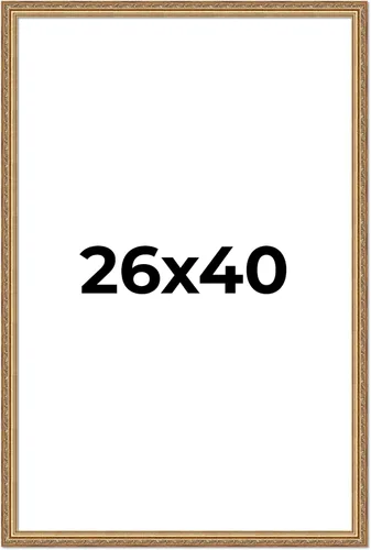 Miniatura 141 de Poster Palooza Marco de fotos de madera maciza ornamentada dorada de 3 x 3 pulgadas, ancho de moldeo de 1.25 pulgadas, con plexiglás acrílico UV