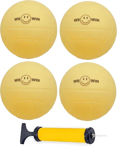 Miniatura 7 de Bolas de repuesto de Spike, bolas de juego de red redonda, pelota de rebote fuerte, pelota de goma suave amarilla de 3.5 pulgadas, bolas