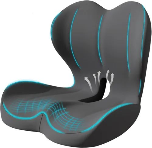 Miniatura 11 de Cojín de asiento para silla de oficina y automóvil, almohada de apoyo lumbar para silla de oficina, cojín de asiento ergonómico de espuma