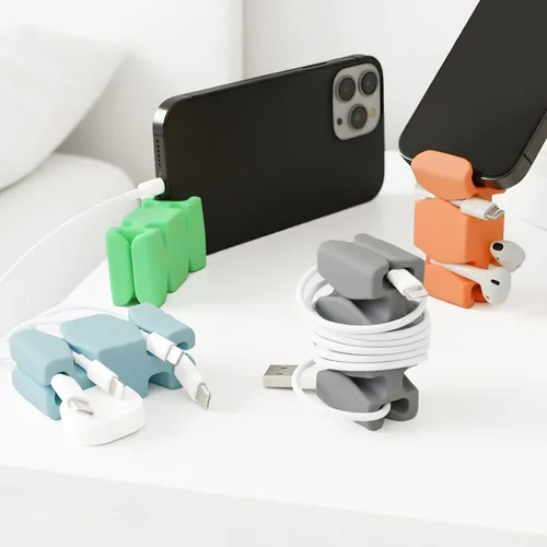 Miniatura 24 de CordBrick Soporte de cable ponderado de silicona y acero para mesita de noche. Organizador de cargador de teléfono de viaje. Accesorio útil