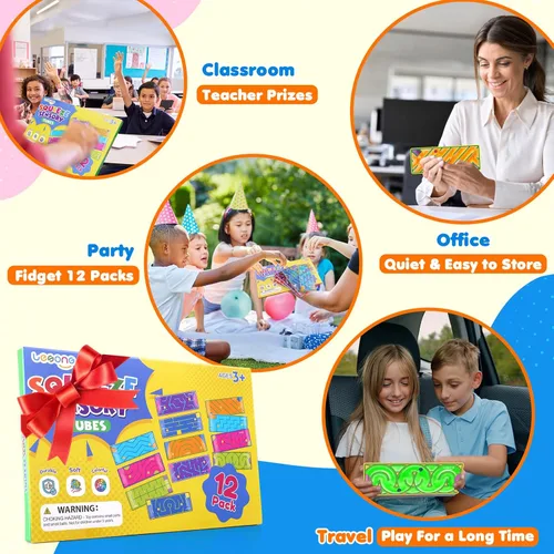 Miniatura 7 de 12-Pack de juguetes sensoriales para niños y adultos: herramientas calmantes y silenciosas para niños con autismo - Juguetes antiansiedad