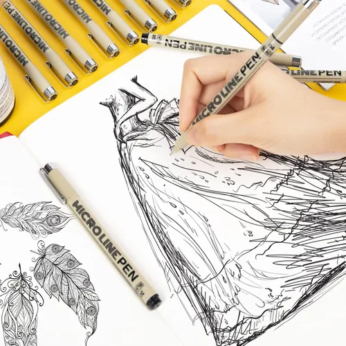 Miniatura 4 de KERIFI Micro-Pen - Bolígrafos de tinta fineliner, paquete de 12 bolígrafos de dibujo de punta fina, impermeables, tinta de archivo, multiliner