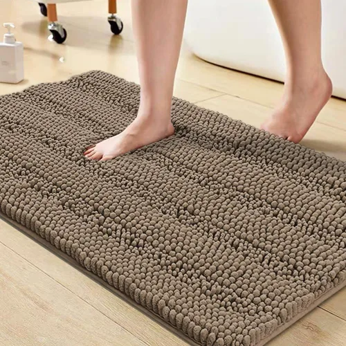 Miniatura 24 de Turquoize Alfombras de Baño de Chenilla Peludas Alfombra de Baño Antideslizante Gruesas Alfombras Peludas para Baño Chenilla Juego de Alfombra