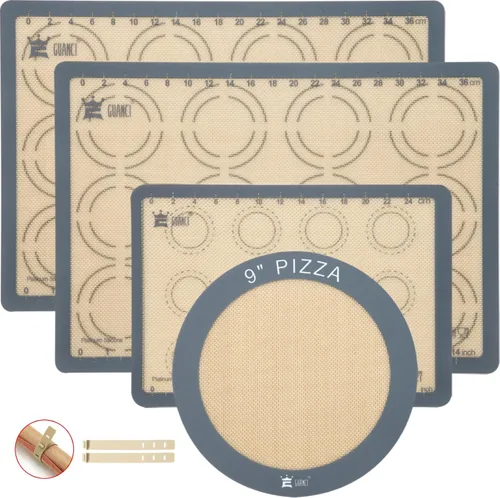 Miniatura 11 de GUANCI - 2 alfombrillas de silicona para hornear, 11.6 x 16.5 pulgadas, 0.028 in (0.03 pulgadas), alfombrillas antiadherentes reutilizables