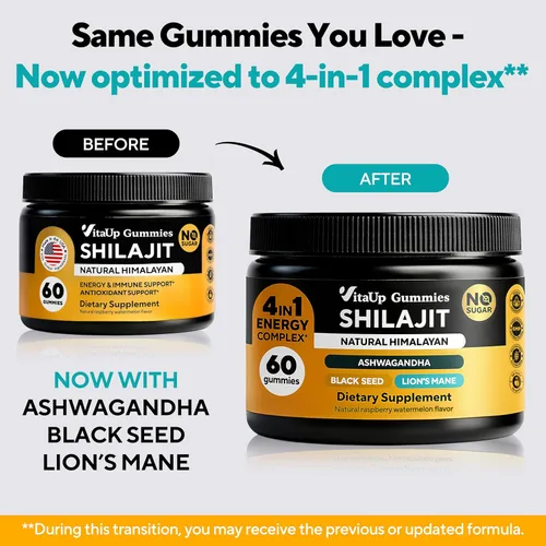 Miniatura 8 de VitaUp Gomitas Shilajit del Himalaya para hombres y mujeres – Gomitas Shilajit sin azúcar con ácido fúlvico – Energía pura, inmune y apoyo al