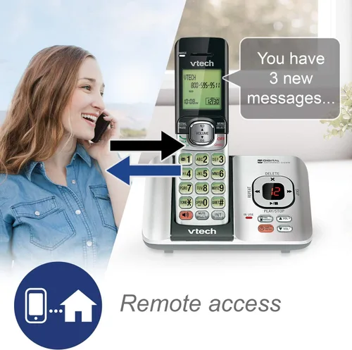 Miniatura 6 de Teléfono inalámbrico VTech DECT 6.0, Plateado 3 Teléfonos Plata