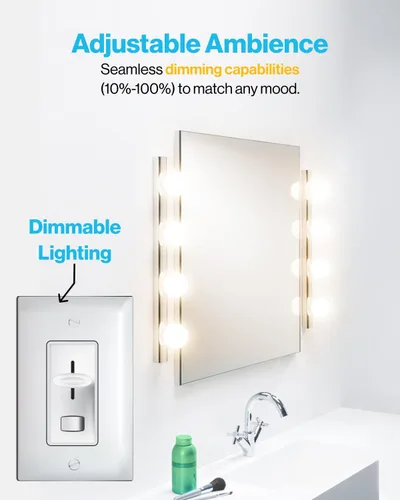 Miniatura 5 de Sunco - Paquete de 12 bombillas LED G25 para espejo de baño, equivalente a 40 W, 6000 K luz diurna de lujo, regulable, 450 LM, base E26, bombilla