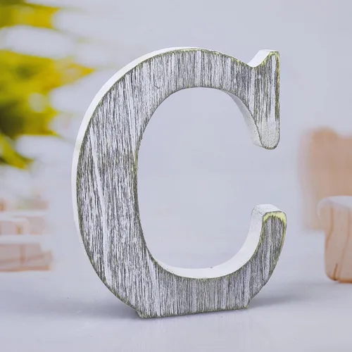 Miniatura 15 de Letras de madera rústica sin terminar de 6 pulgadas para decoración de pared, letras decorativas de pie en rodajas, decoración de tablero