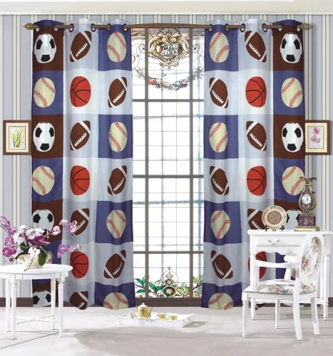 Miniatura 4 de Fancy Linen Collection - Juego de 2 cortinas con ojales, de 80 x 84 pulgadas (dinosaurio, azul, azul claro, gris, verde)