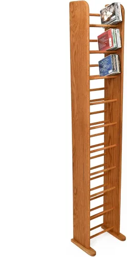 Miniatura 11 de Wood Shed Hill 04 Series - Estante de almacenamiento de CD estilo clavija, estante de almacenamiento de madera de roble real y estantes de Miel