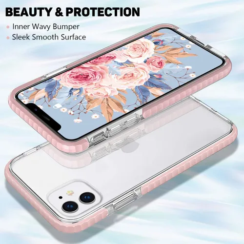 Miniatura 6 de MATEPROX Compatible con iPhone 11 Funda transparente, delgada, transparente, a prueba de golpes, para iPhone 11 6.1 (rosa)