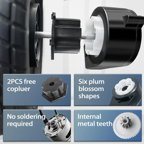 Miniatura 4 de Paquete de 2 motores de transmisión RS555 de 24V 12000RPM de alto torque con caja de cambios para actualización de motor de Power Wheels, kit