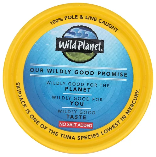Miniatura 4 de Wild Planet Skipjack Atún salvaje, sin sal añadida, pescado enlatado, atún enlatado, capturado de forma sostenible, sin OMG, Kosher, sin gluten