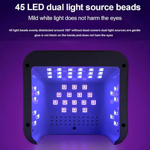 Miniatura 6 de Lámpara de uñas LED UV de 268 W, gel para esmalte de uñas, secadora UV con 4 temporizadores, 45 cuentas de lámpara y sensor automático, herramientas