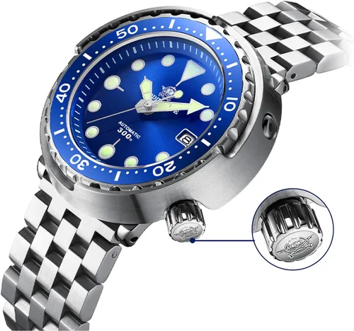 Miniatura 4 de ADDIESDIVE Relojes de buceo para hombre, 1.870 in, reloj de pulsera automático Nh35, impermeable, 300 M, esfera luminiscente cromada, My-H5