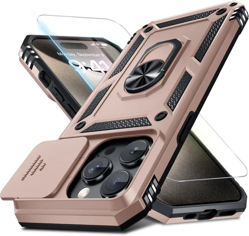 Miniatura 56 de Janmitta - Funda para iPhone 14 Pro con cubierta deslizante para lente de cámara incorporada + protector de pantalla, funda de cuerpo completo