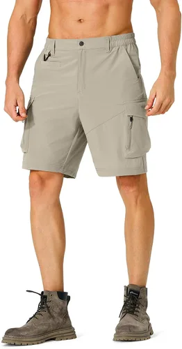 Miniatura 7 de Pantalones cortos de senderismo para hombre, de secado rápido, ligeros, con múltiples bolsillos, para pesca, campamento, golf