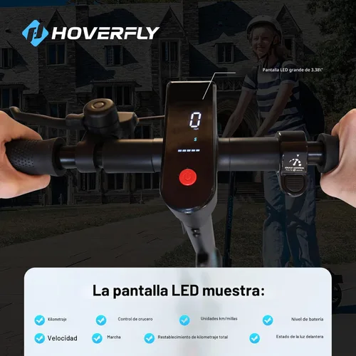 Miniatura 4 de HOVERFLY X1/X3/X5 Electric Scooter for Adults, Anti Flat 8.5"/10'' Solid Tire, Max 10/18/25 Miles Range and 15.5/20Mph Speed Power by 250W/500W