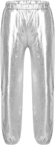 Miniatura 3 de Pantalones de baile metálicos brillantes para niños y niñas, leggings atléticos, hip hop, ropa de baile callejero