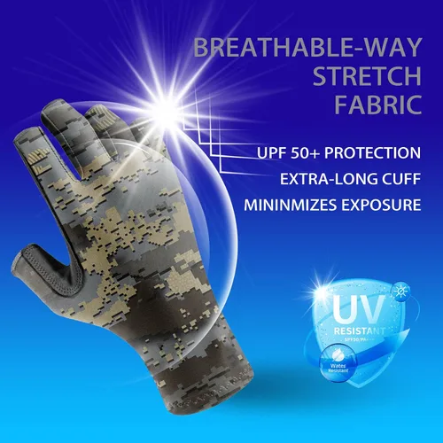 Miniatura 3 de Riverruns Guantes de pesca UPF 50+ con protección UV para hombres y mujeres para exteriores, kayak, remo, remo, canoa, senderismo