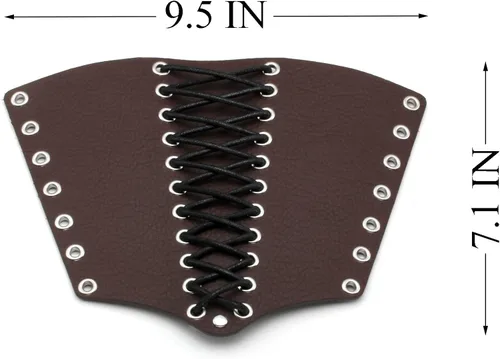 Miniatura 17 de MILAKOO 2 unids hombre negro cuero ancho guantelete pulsera de sujeción brazo armadura brazalete ajustable