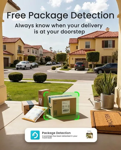 Miniatura 3 de youkey Timbre inalámbrico sin suscripción, timbre de video de doble cámara 2K con timbre, ver visitante y paquete a la vez, WiFi 5G, almacenamiento