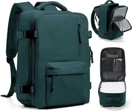 Miniatura 33 de WONHOX - Mochila grande, aprobada para vuelo, unisex, para viajes, trabajo, negocios o laptop, a1-Negro, Medium