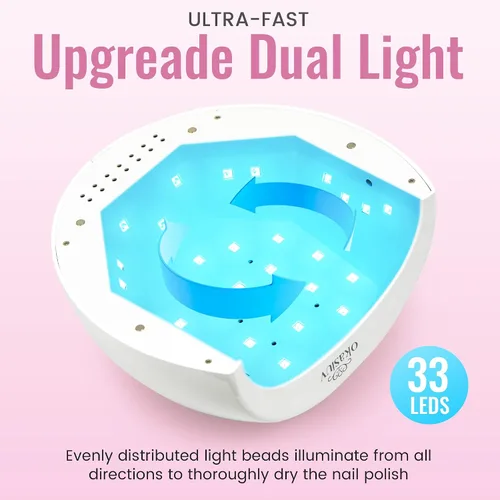 Miniatura 5 de Lámpara de uñas LED UV recargable con diseño de diamante y control táctil, 3 ajustes de temporizador, secado rápido para todos los esmaltes de gel