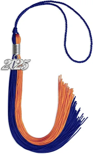 Miniatura 280 de Endea Graduation Borla de doble color con gota de fecha plateada (negro/oro antiguo, 2025)