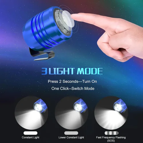 Miniatura 2 de 2 faros delanteros recargables compatibles con zuecos, luz ajustable para zapatos, linternas accesorios para niños y adultos, sandalias de clip, Azul