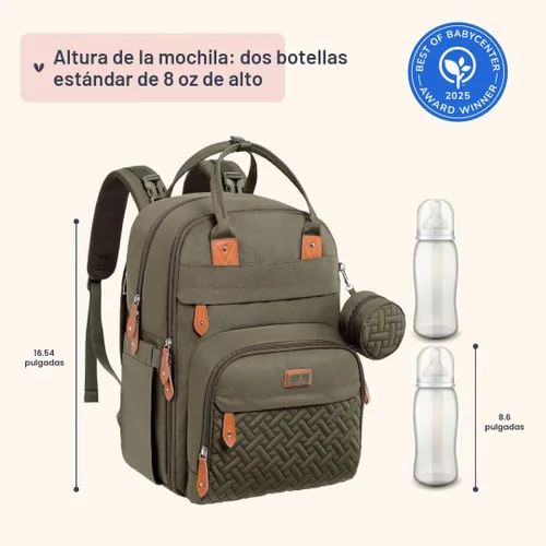 Miniatura 2 de BabbleRoo - Mochila para pañales - Bolso de viaje con artículos esenciales para bebés - Mochila multifunción resistente al agua, bolso de viaje