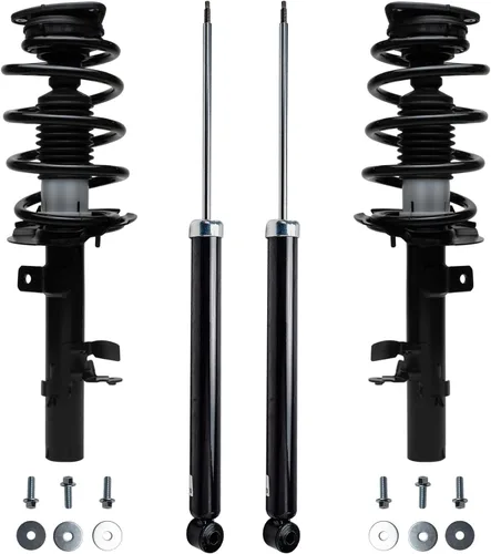 Detroit Axle - Kit de 4 puntales para Ford Escape 2014-2019, 2 amortiguadores traseros ensamblaje 2 puntales delanteros y resortes helicoidales 2015