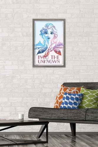 Miniatura 2 de Trends International Disney Frozen 2 - Póster de pared con texto en inglés "Into the Unknown", 14.725 x 22.375 pulgadas, versión enmarcada de madera